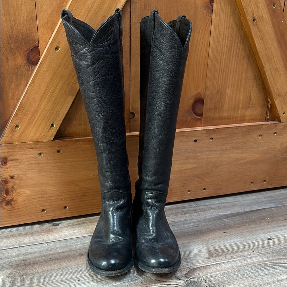 Black Leather Riding Boots